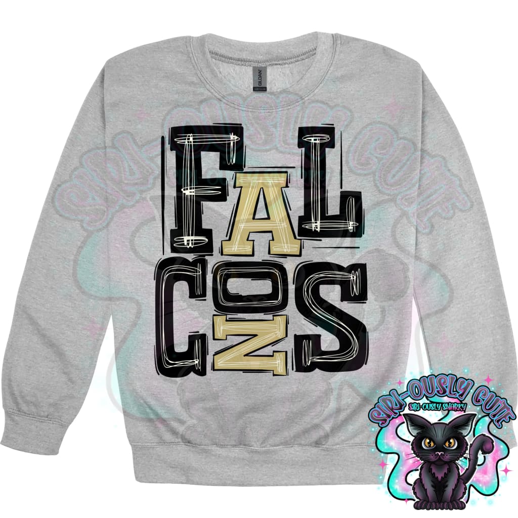 Sporty Falcons - Black Vegas Gold Mascot