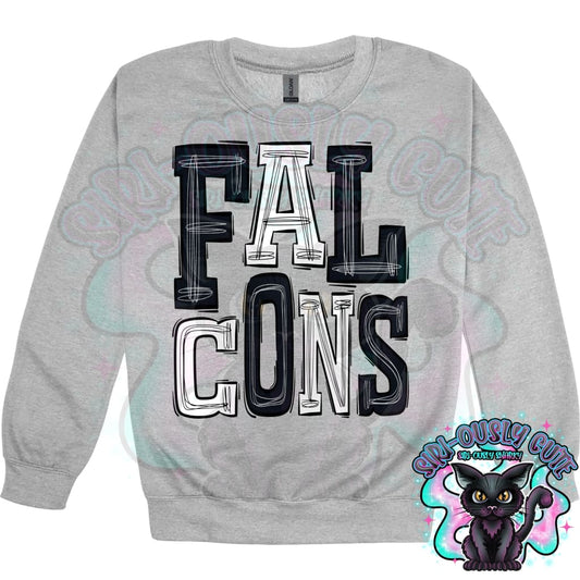 Sporty Falcons - Black White Mascot