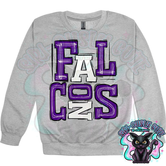 Sporty Falcons - Purple White Mascot