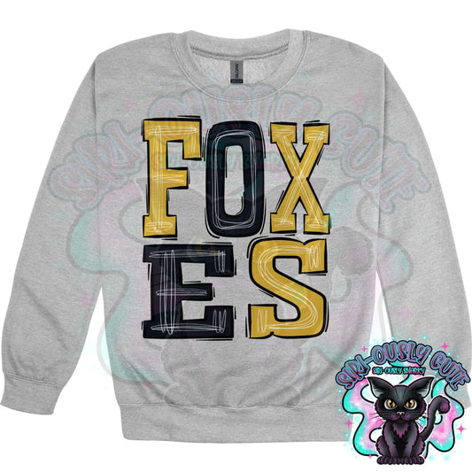 Sporty Foxes - Gold Black Mascot