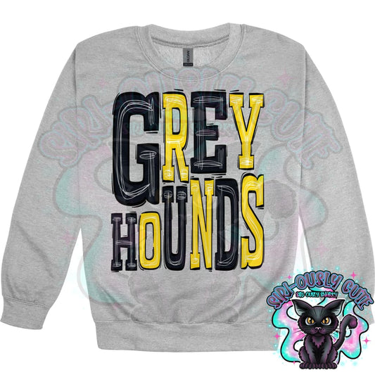 Sporty Greyhounds - Black Athletic Yellow Mascot