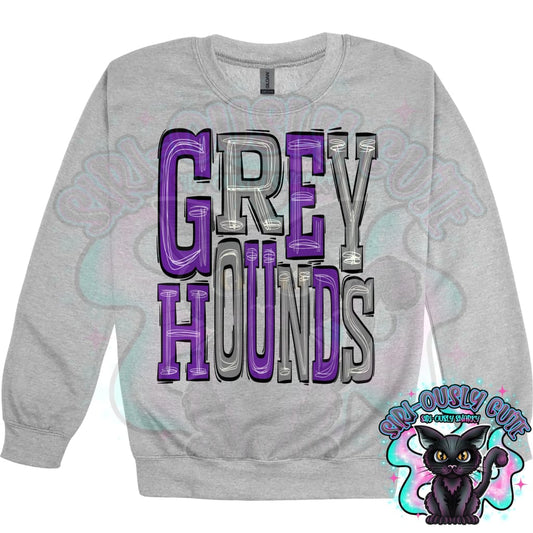 Sporty Greyhounds - Purple Silver Grey Mascot
