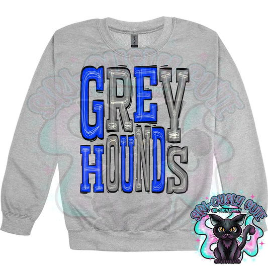 Sporty Greyhounds - Royal Blue Gray Mascot