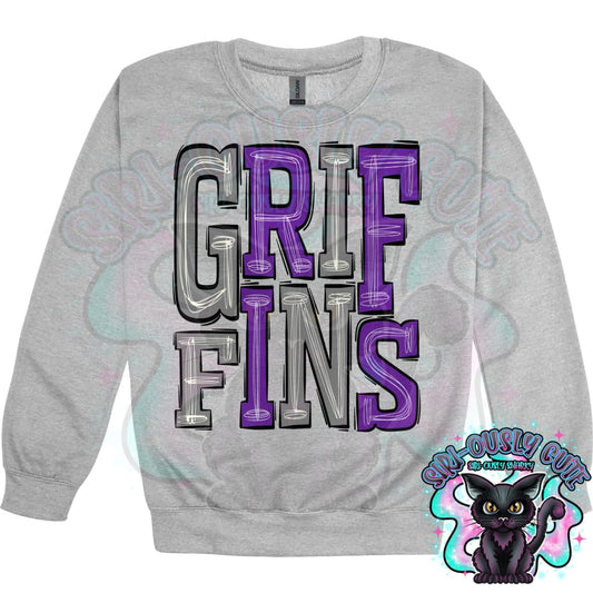 Sporty Griffins - Grey Purple Mascot