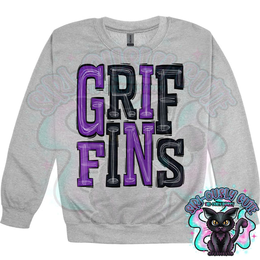 Sporty Griffins - Purple Black Mascot