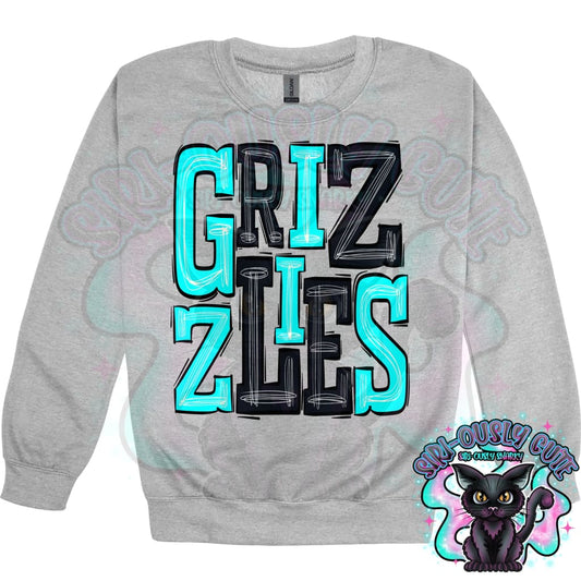 Sporty Grizzlies - Aqua Black Mascot
