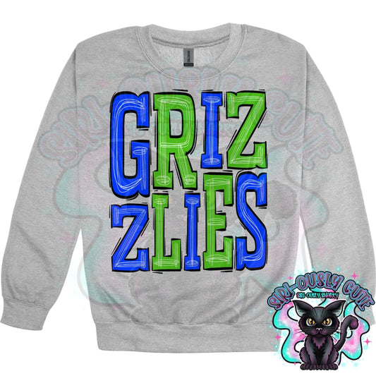 Sporty Grizzlies - Blue Green Mascot