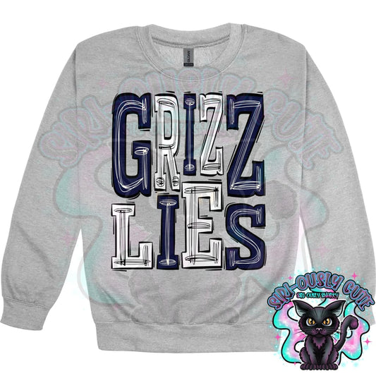 Sporty Grizzlies - Navy White Mascot