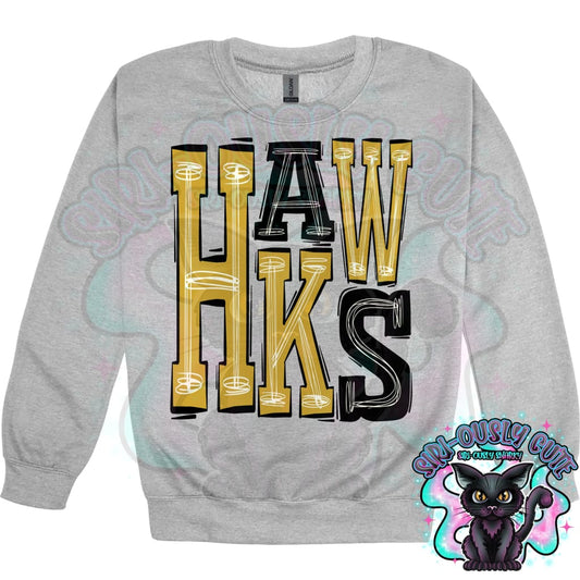 Sporty Hawks - Gold Black Mascot