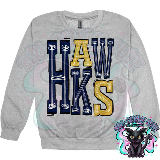 Sporty Hawks - Navy Gold Mascot