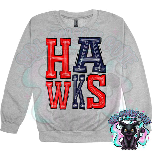 Sporty Hawks - Red Navy Mascot