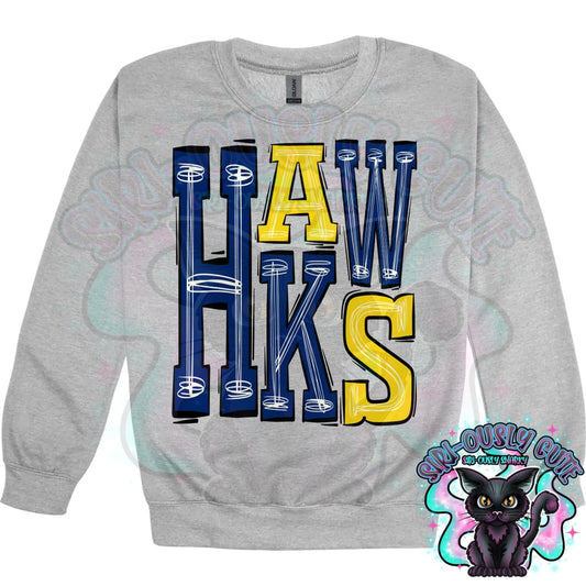 Sporty Hawks - Royal Blue Yellow Mascot