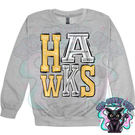 Sporty Hawks - Yellow White Mascot