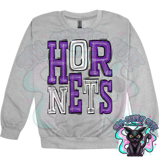 Sporty Hornets - Purple White Mascot