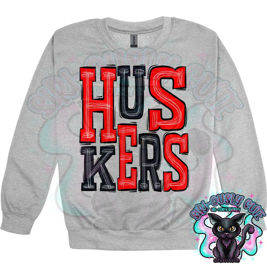 Sporty Huskers - Red Black Mascot