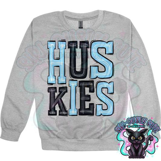 Sporty Huskies - Light Blue Black Mascot