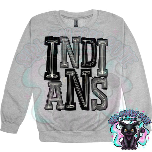 Sporty Indians - Black Gray Mascot