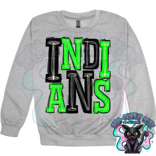 Sporty Indians - Black Green Mascot