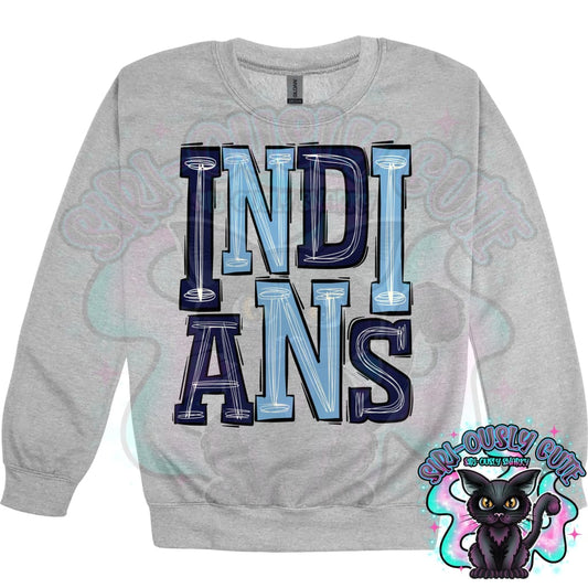 Sporty Indians - Navy Columbia Blue Mascot