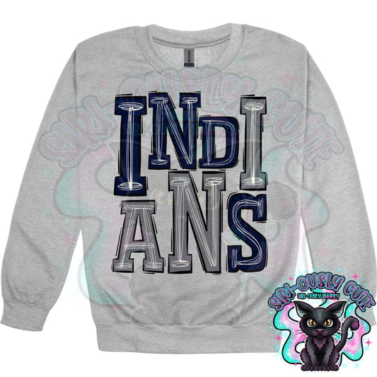Sporty Indians - Navy Gray Mascot