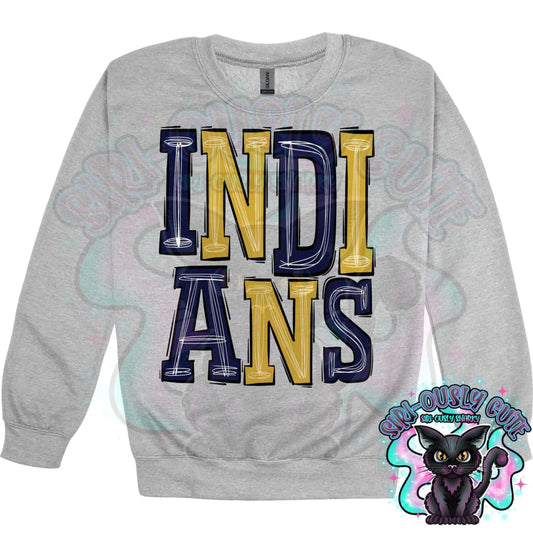 Sporty Indians - Navy Vegas Gold Mascot