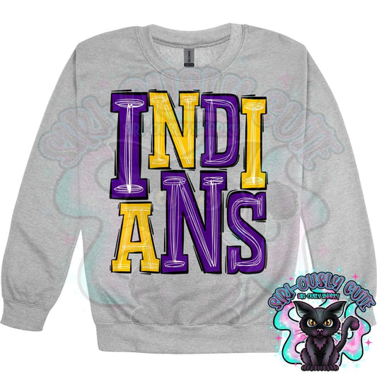 Sporty Indians - Purple Yellow Mascot