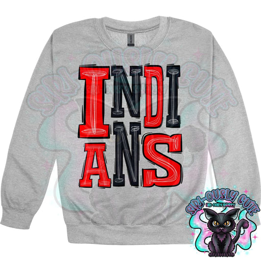 Sporty Indians - Red Black Mascot