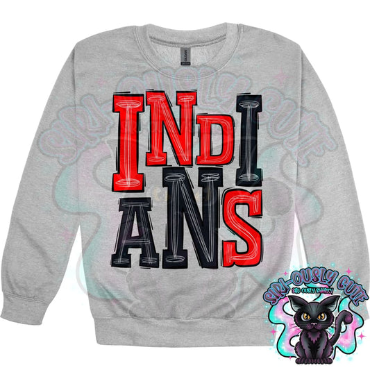 Sporty Indians - Red Black Mascot