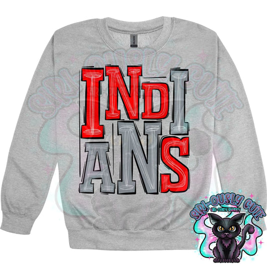 Sporty Indians - Red Gray Mascot