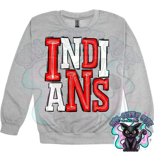 Sporty Indians - Red White Mascot