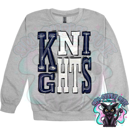 Sporty Knights - Navy Blue White Mascot