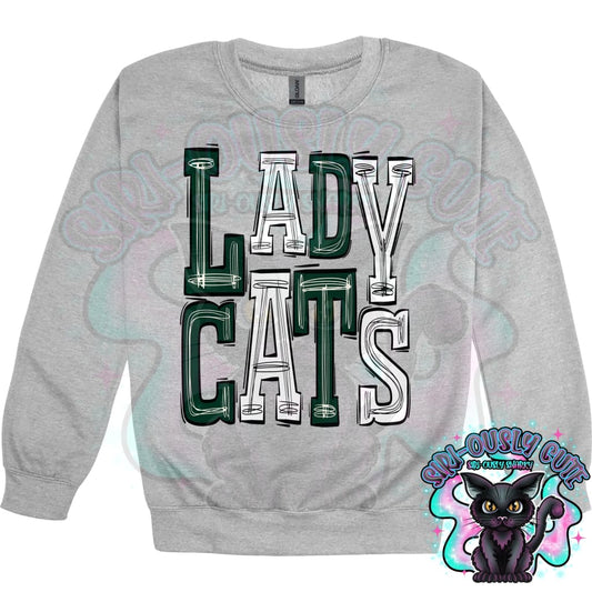 Sporty Lady Cats - Dark Green White Mascot