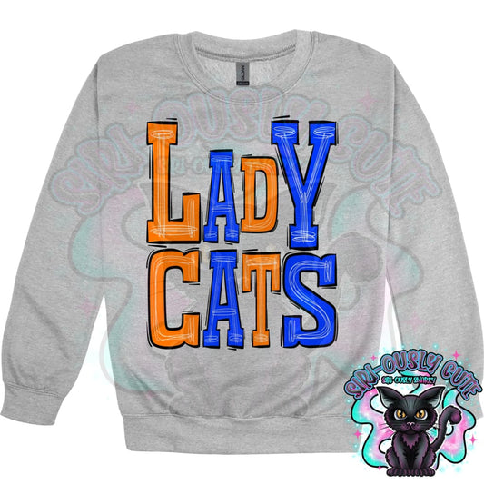 Sporty Lady Cats - Orange Royal Blue Mascot
