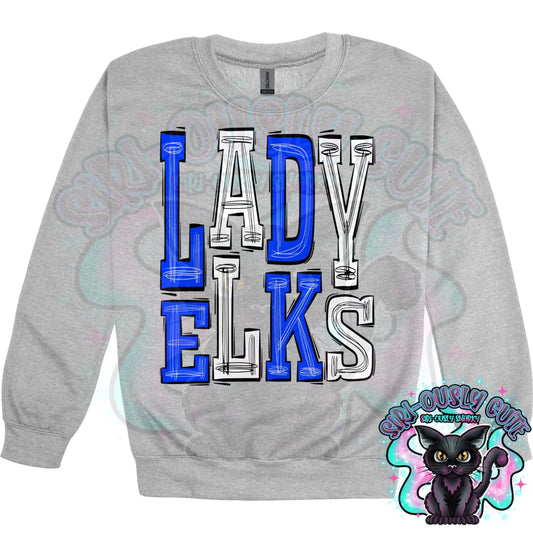 Sporty Lady Elks - Royal Blue White Mascot