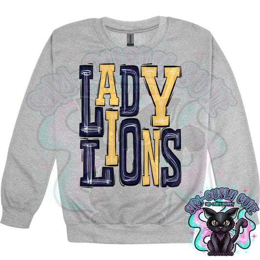 Sporty Lady Lions - Navy Yellow Mascot