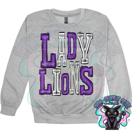 Sporty Lady Lions - Purple White Mascot