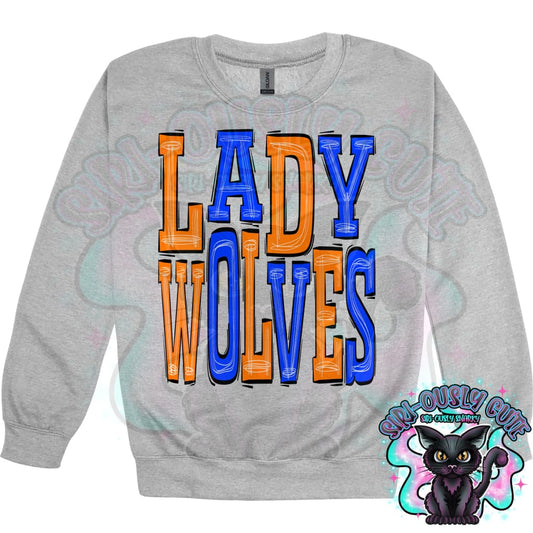 Sporty Lady Wolves - Orange Blue Mascot