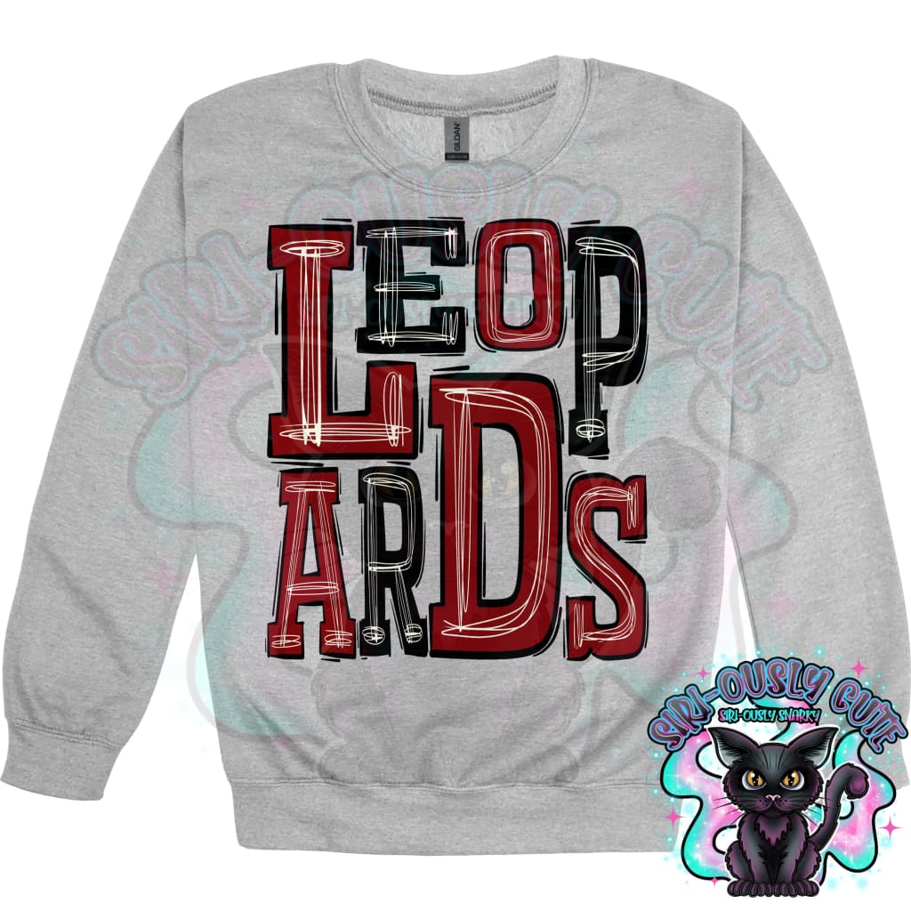 Sporty Leopards - Cardinal Red Black Mascot