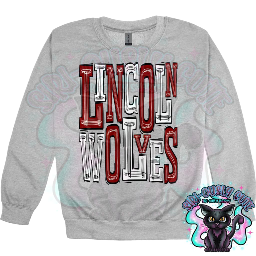 Sporty Lincoln Wolves - Maroon White Mascot