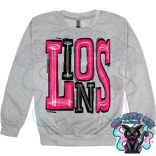 Sporty Lions - Black Hot Pink Mascot