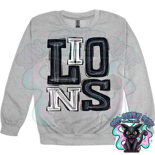 Sporty Lions - Black White Mascot