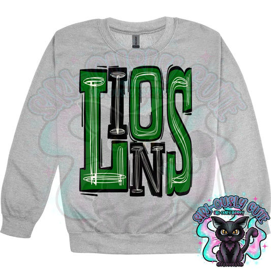 Sporty Lions - Green Black Mascot