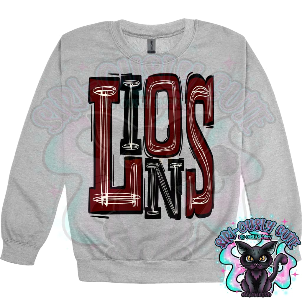 Sporty Lions - Maroon Black Mascot