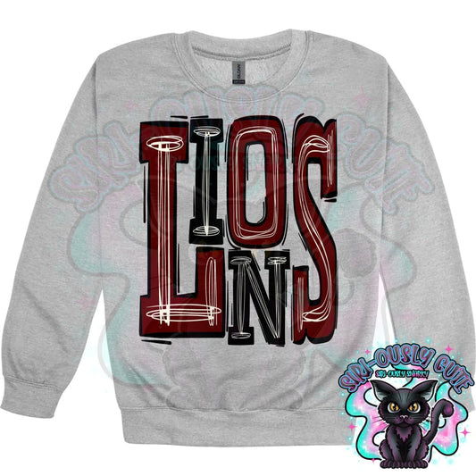 Sporty Lions - Maroon Black Mascot