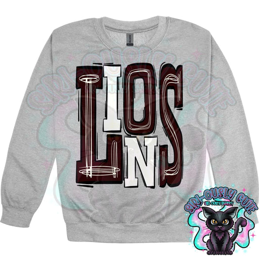 Sporty Lions - Maroon White Mascot