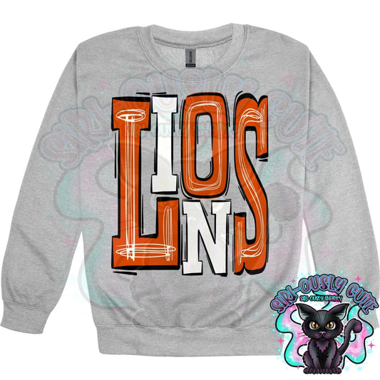 Sporty Lions - Orange White Mascot