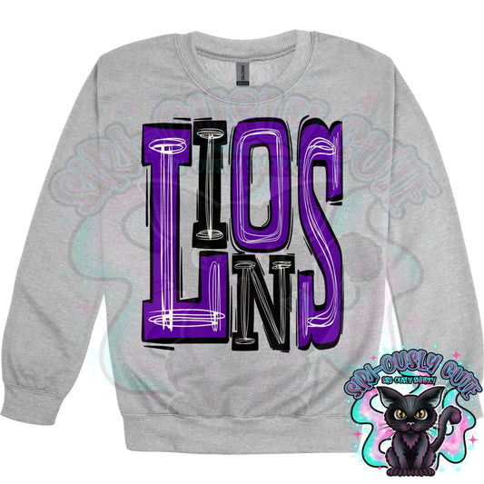 Sporty Lions - Purple Black Mascot