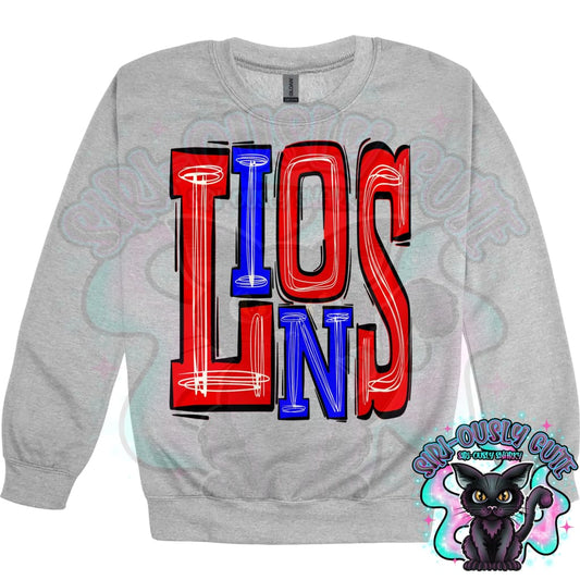 Sporty Lions - Royal Blue Red Mascot