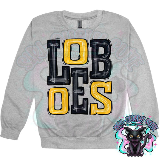 Sporty Loboes - Black Gold Mascot
