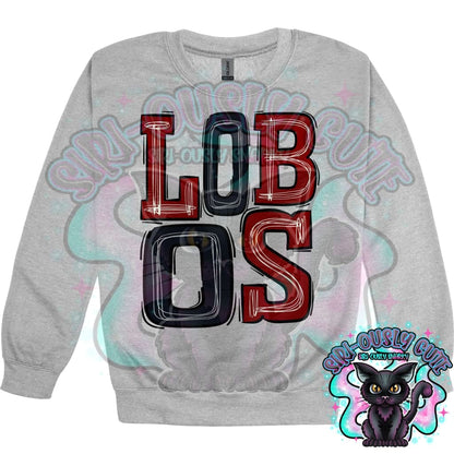 Sporty Lobos - Maroon Black Mascot